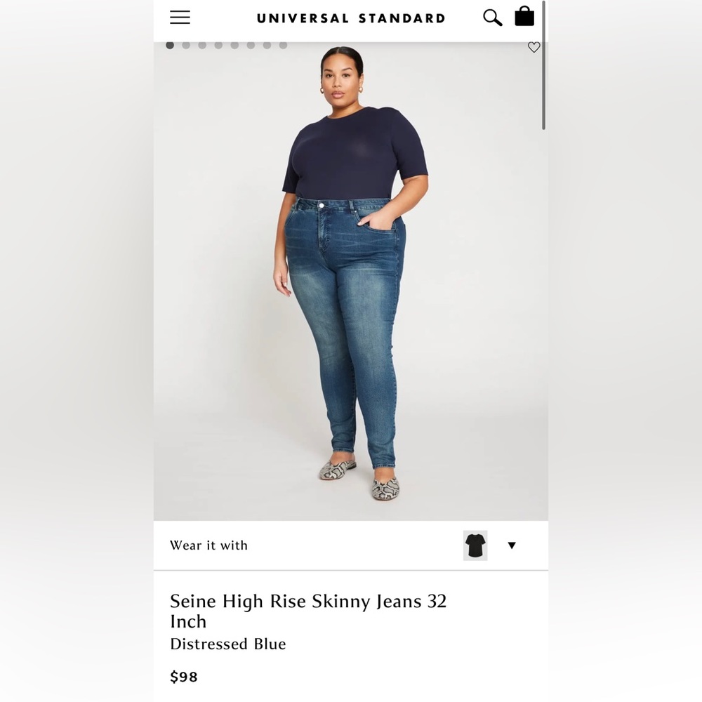 NWT Universal Standard Seine Midrise Jean/ true blue